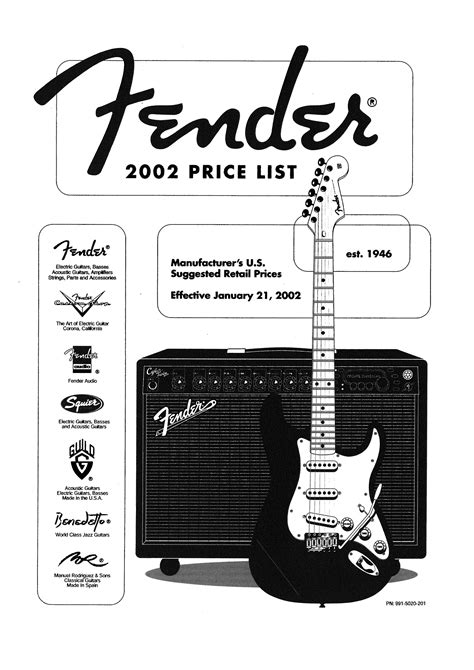 fender guitars price list.